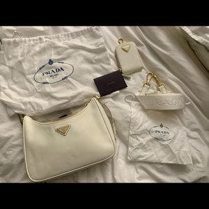 NWT White Prada Saffiano Leather Bag